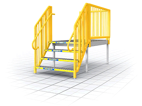 Erectastep adjustable legs animation opt Portable Stairs